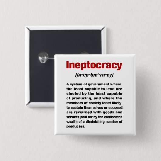 Ineptocracy 缶バッジ (正面&裏面)