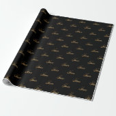 Ines gold Design Lettering Geschenkpapier ラッピングペーパー (アンロールド)