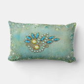 INESSAの宝石: 青緑の夢 ランバークッション (裏面)