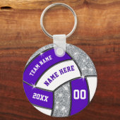 Inexpensive Purple and White Volleyball Keychains キーホルダー (正面)