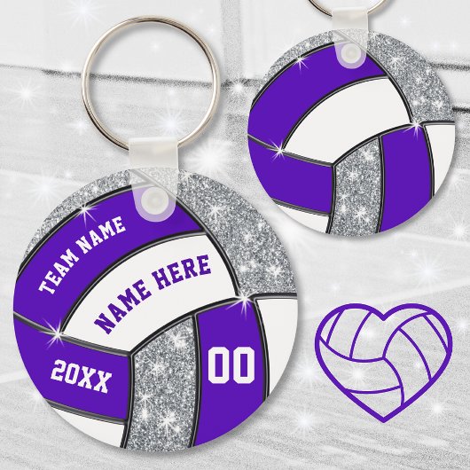 Inexpensive Purple and White Volleyball Keychains キーホルダー