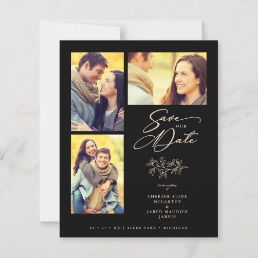 Inexpensive Wedding 4 Photos Collage Branches (正面)