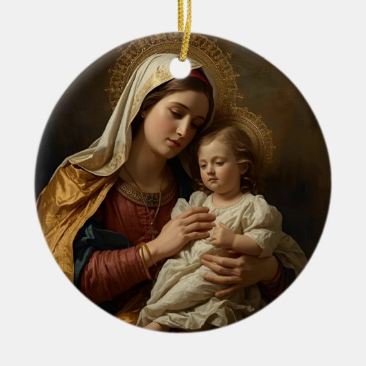 Infant Gift Mary and Baby Jesus  セラミックオーナメント (正面)