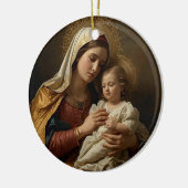 Infant Gift Mary and Baby Jesus  セラミックオーナメント (左)