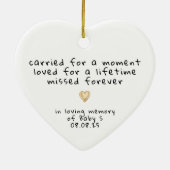 Infant Loss Miscarriage Sympathy Memorial セラミックオーナメント (裏面)