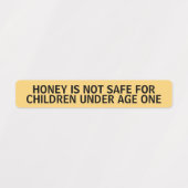 Infant Warning Honey Jar Lid Security Label Yellow ラベル (デザイン1)
