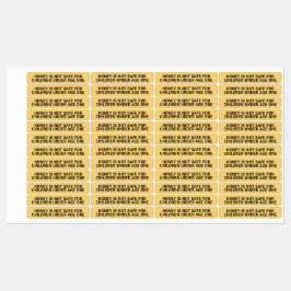 Infant Warning Honey Jar Lid Security Label Yellow ラベル