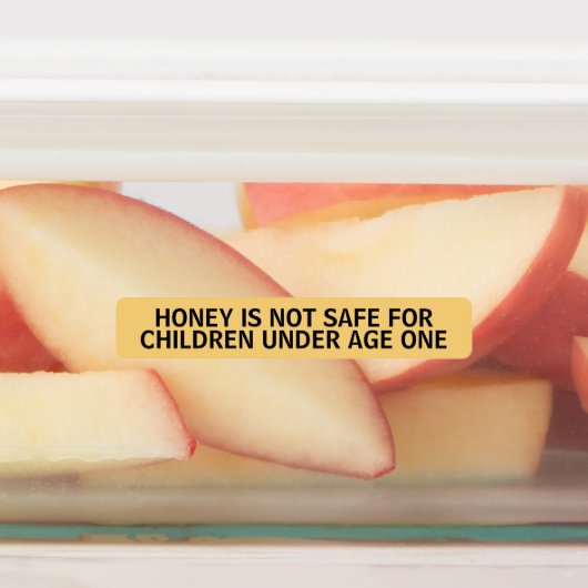 Infant Warning Honey Jar Lid Security Label Yellow ラベル (貼付)