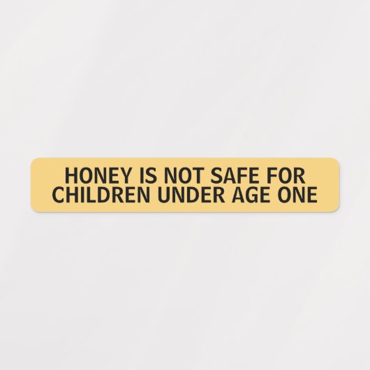 Infant Warning Honey Jar Lid Security Label Yellow ラベル (デザイン2)