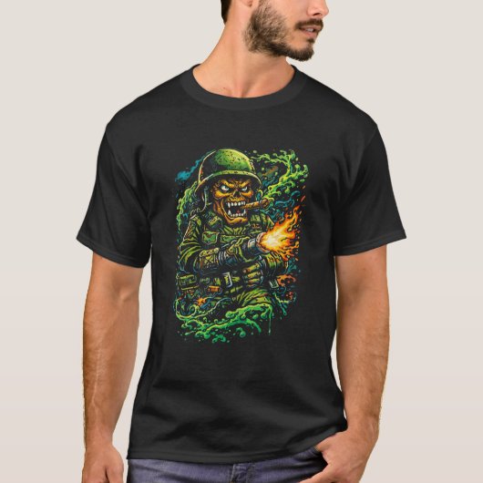 Infantry Rampage – Street Art Military Illustratio Tシャツ (正面)