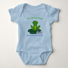 Infant's Frog on a Lily Pad Blue Bodysuit ベビーボディスーツ