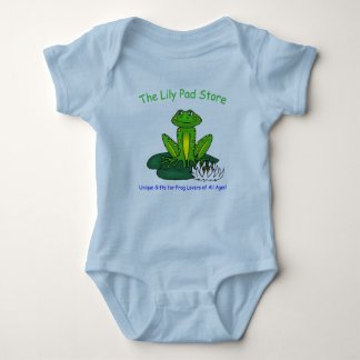 Infant's Frog on a Lily Pad Blue Bodysuit ベビーボディスーツ