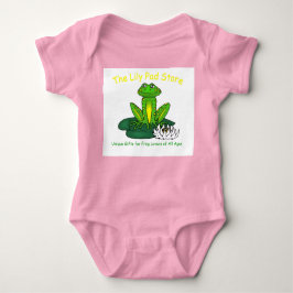 Infant's Frog on a Lily Pad Pink Bodysuit ベビーボディスーツ