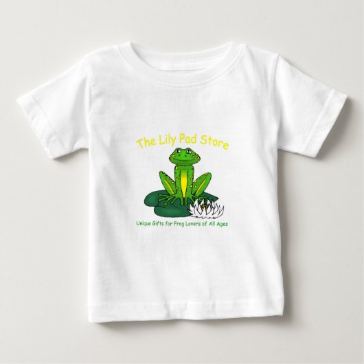 Infant's Frog on a Lily Pad White T-Shirt ベビーTシャツ (正面)