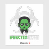 Infected Area Zombie Warning シール (シート)