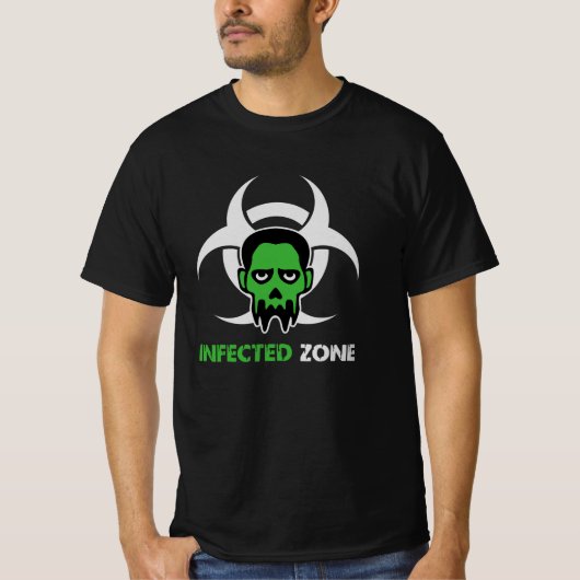 Infected Area Zombie Warning Tシャツ (正面)