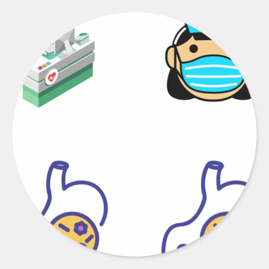 Infection Control Nurse Sticker Pack - Infection C ラウンドシール (正面)