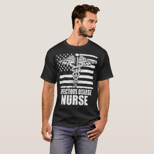 Infectious Disease Nurse American Flag Tシャツ (正面フル)