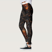 Infernal Vine Pumpkin Skull Halloween Leggings レギンス (左)