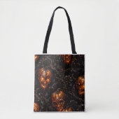 Infernal Vine Pumpkin Skull Halloween Tote Bag トートバッグ (正面)