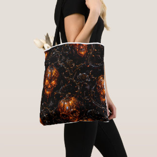 Infernal Vine Pumpkin Skull Halloween Tote Bag トートバッグ