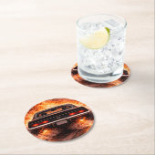 Inferno Burnout Muscle Car ラウンドペーパーコースター (インサイチュ)