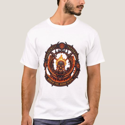 Inferno Crest T-Shirt – Demonic Emblem of Fire Tシャツ (正面)