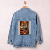 Inferno Run – Black Velocity Through Autumn Flame デニムジャケット (ハンガー)