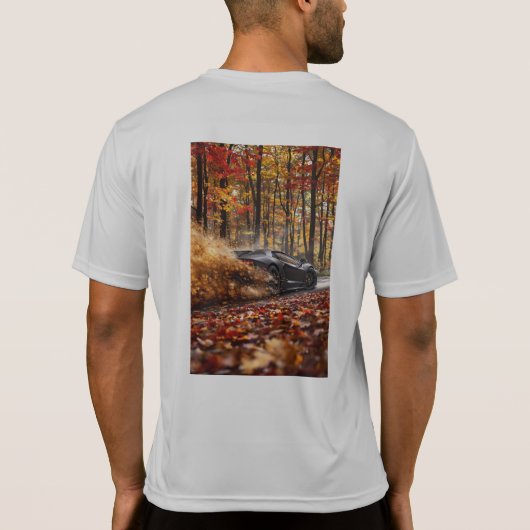 Inferno Run – Black Velocity Through Autumn Flame Tシャツ (裏面)