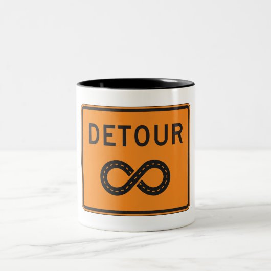 Infinite Detours Sign Cycling ツートーンマグカップ (中央)