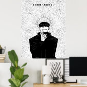 Infinite Domain Sorcerer Black and White ポスター (ホームオフィス)