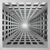 Infinite Geometric Grid Optical Illusion Art ポスター (正面)