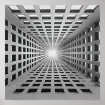 Infinite Geometric Grid Optical Illusion Art