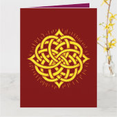 Infinite Harmony: Sacred Mandala Celtic Symbol Art カード (黄色い花)