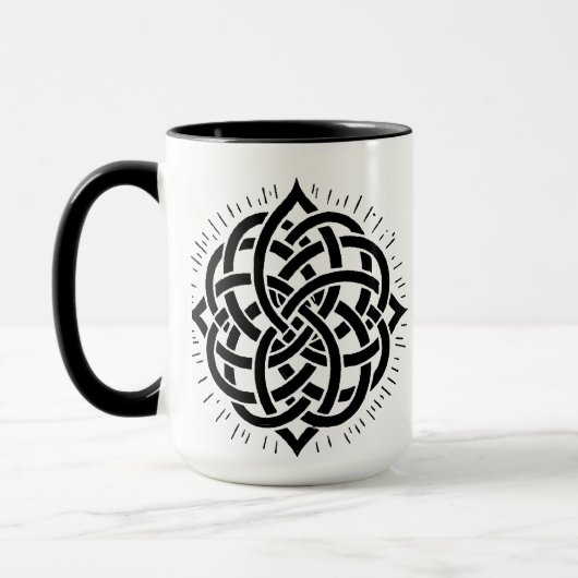 Infinite Harmony: Sacred Mandala Celtic Symbol Art マグカップ (左)