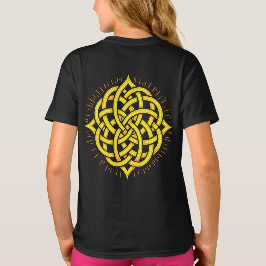 Infinite Harmony: Sacred Mandala Celtic Symbol Art Tシャツ (裏面)