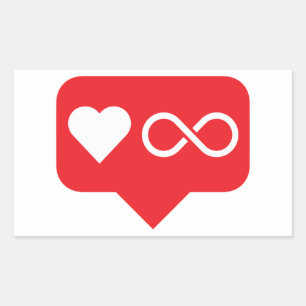 INFINITE LOVE (Instagramは通知を好む) 長方形シール