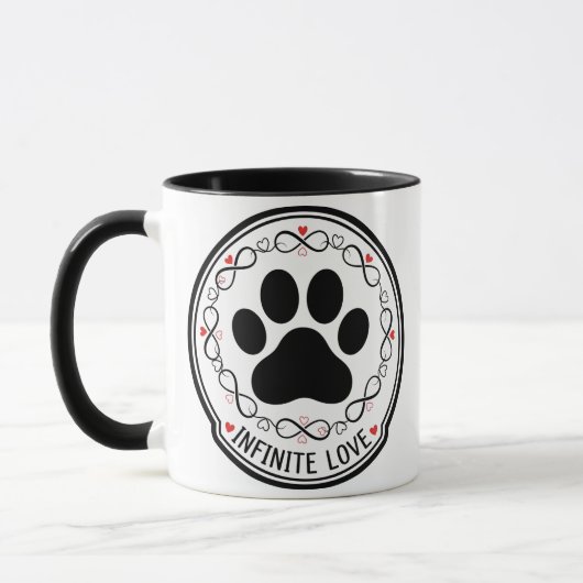 Infinite Love Paw Print Pet Memorial Mug マグカップ (左)