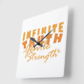 Infinite Truth, Gentle Strength Clocks スクエア壁時計 (傾斜)