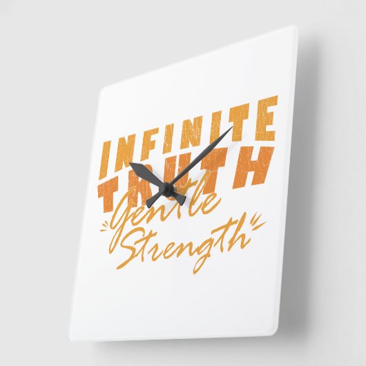 Infinite Truth, Gentle Strength Clocks スクエア壁時計 (傾斜)