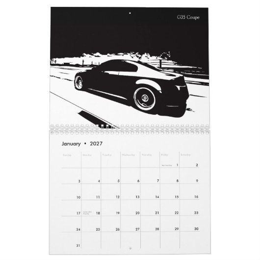 Infiniti及び日産カスタムな車のカレンダー2012年 カレンダー (1月 2027)