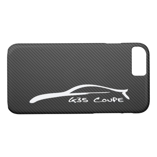 Infiniti G35のクーペの白いシルエットのロゴ Case-Mate iPhoneケース (裏面(横))