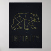 Infinity affirmation poster. yellow origami bear ポスター (正面)