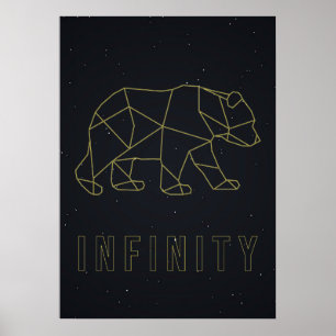 Infinity affirmation poster. yellow origami bear ポスター