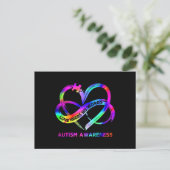 Infinity Heart Love Autism Awareness Needs No Word ポストカード (スタンド正面)