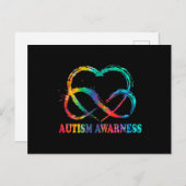 Infinity Heart Love Autism Awareness Needs No Word ポストカード (正面/裏面)