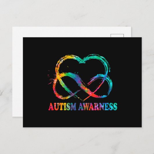 Infinity Heart Love Autism Awareness Needs No Word ポストカード (正面/裏面)