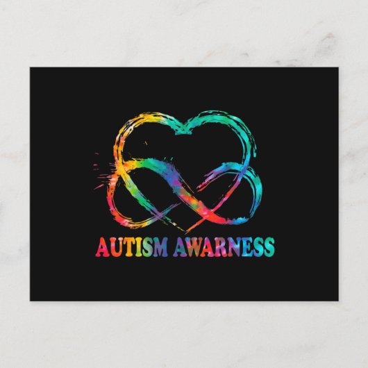 Infinity Heart Love Autism Awareness Needs No Word ポストカード (正面)