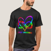 Infinity Heart Love Autism Awareness Needs No Word Tシャツ (正面)