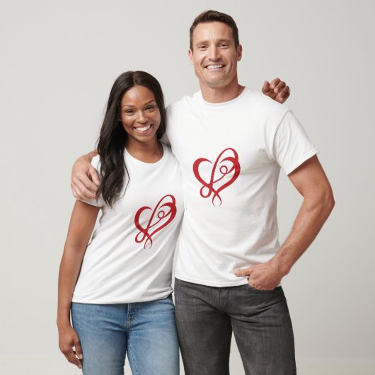 Infinity Heart Love Forever Romantic Couple T-Shir Tシャツ (ユニセックス)